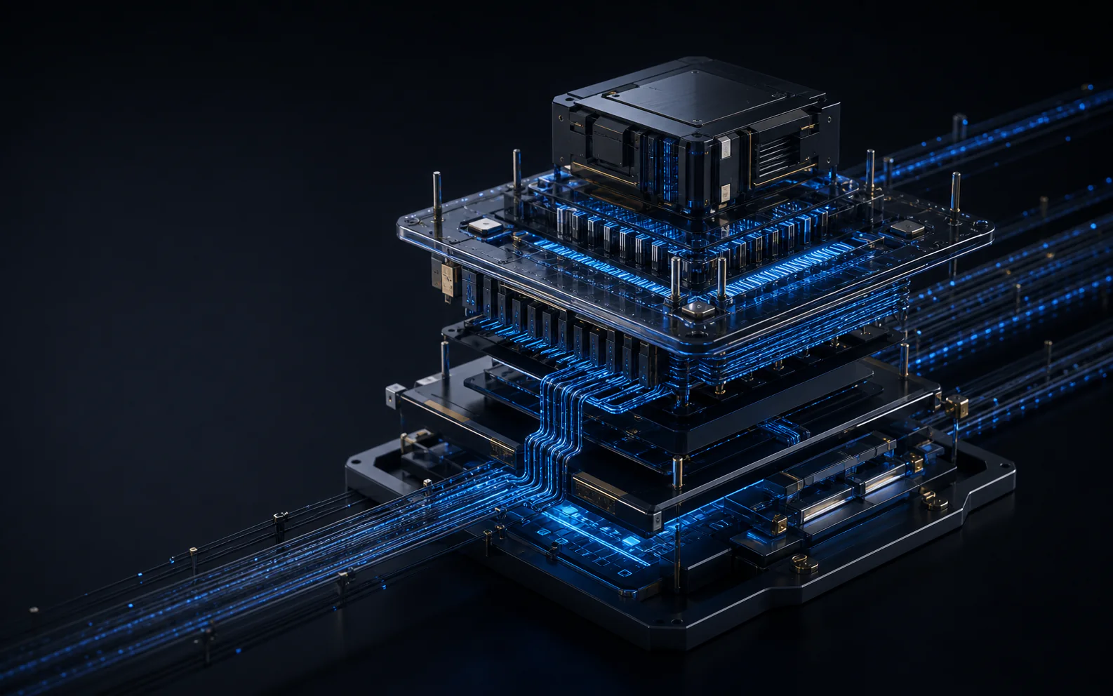 Layered infrastructure representing AIMB-X protocol architecture